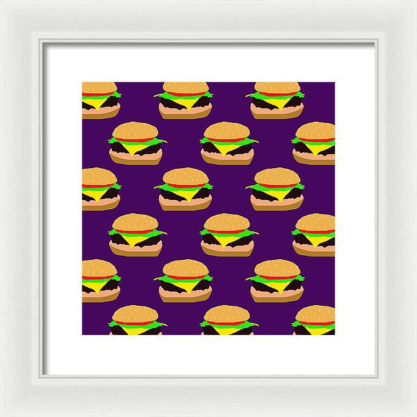 Burger Pattern - Framed Print