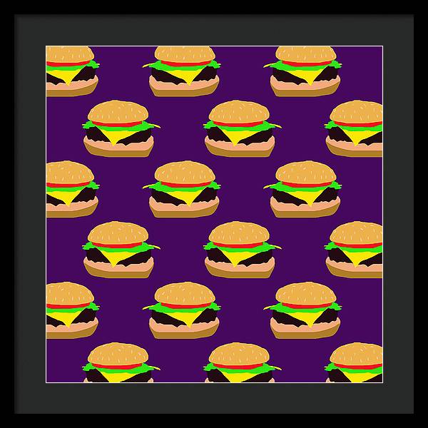 Burger Pattern - Framed Print