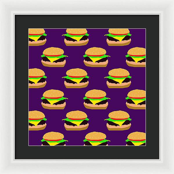 Burger Pattern - Framed Print