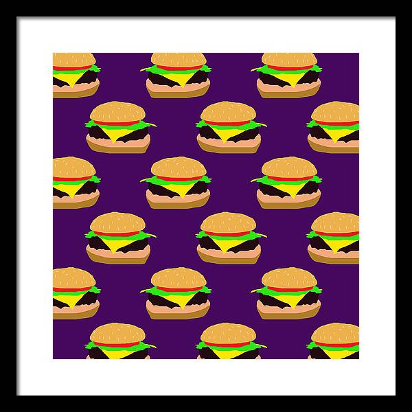 Burger Pattern - Framed Print