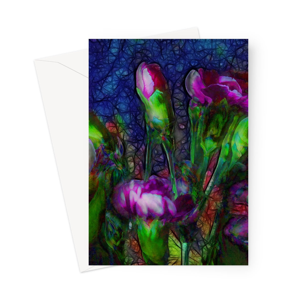 Abstract Pink Carnations Greeting Card