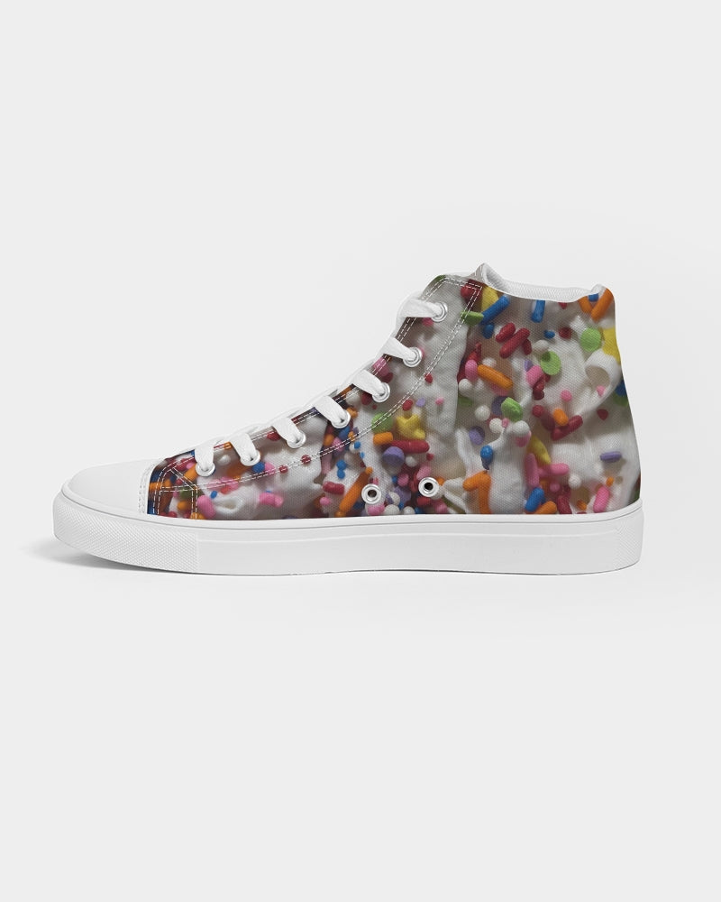 Rainbow Sprinkles On Whipped Cream Women's Hightop Canvas Shoe