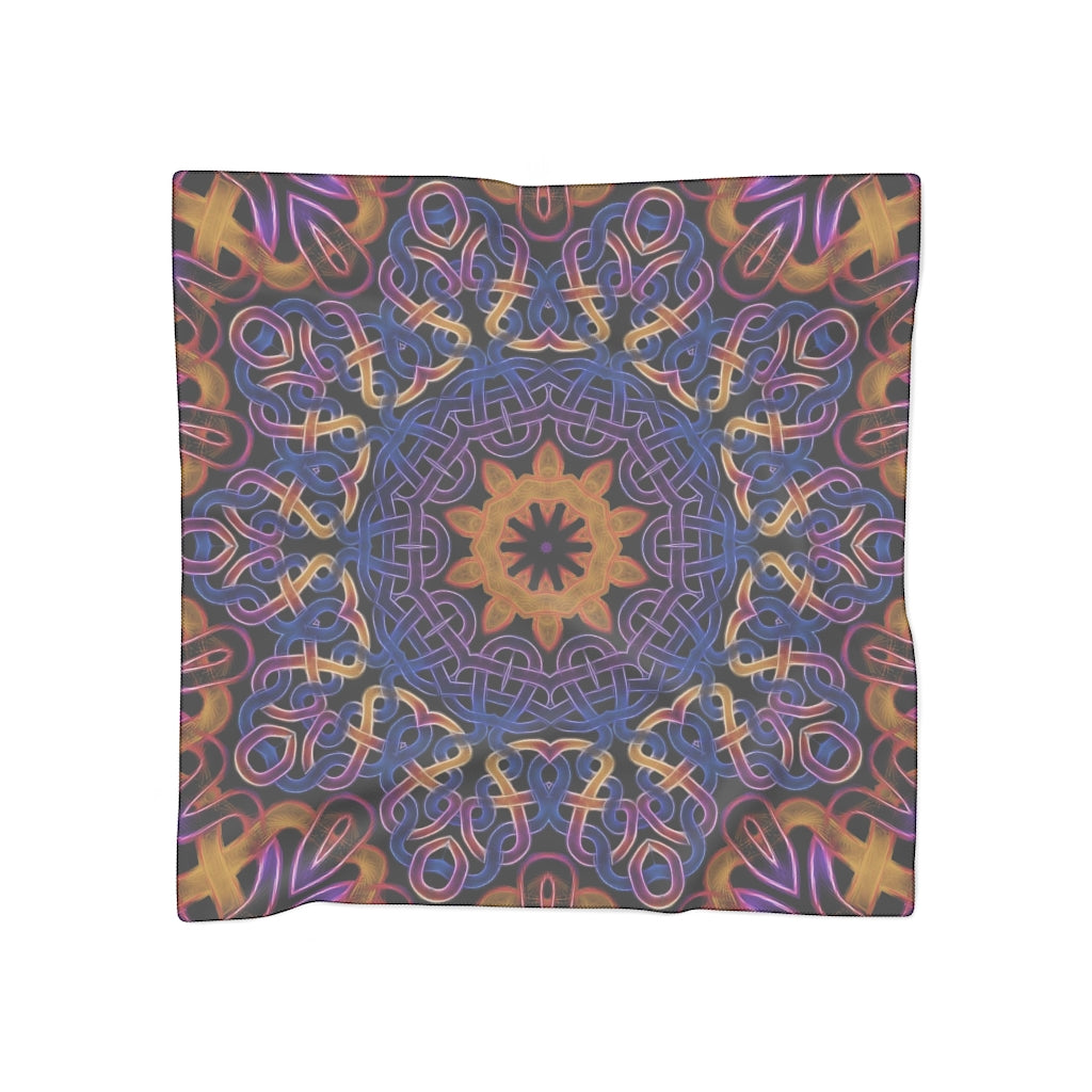 Blue Gold Celtic Kaleidoscope Poly Scarf