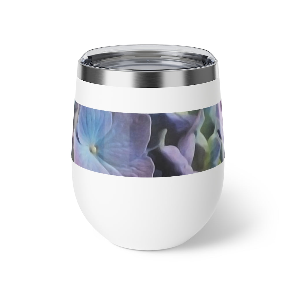 Blue and Purple Hydrangea Copper Vacuum Insulated Cup, 12oz