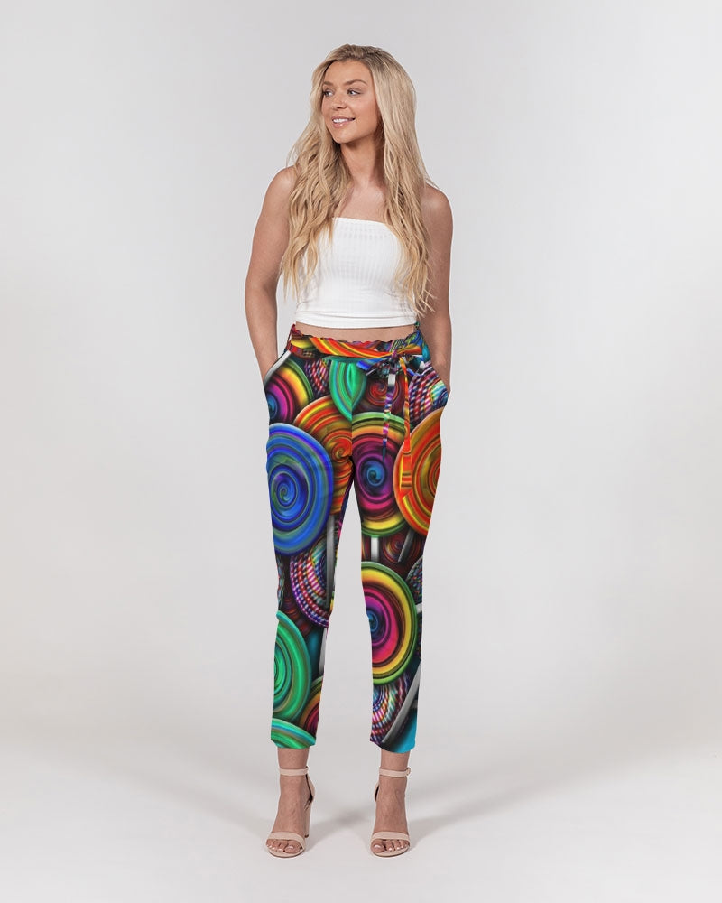 Colorful Lollipops Women's Belted Tapered Pants