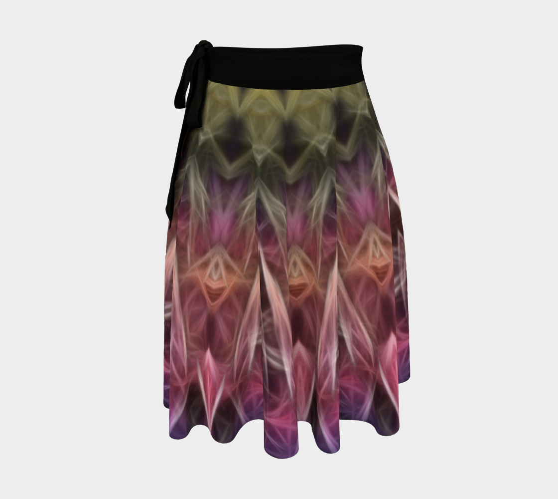 Pink Yellow Abstract Wrap Skirt