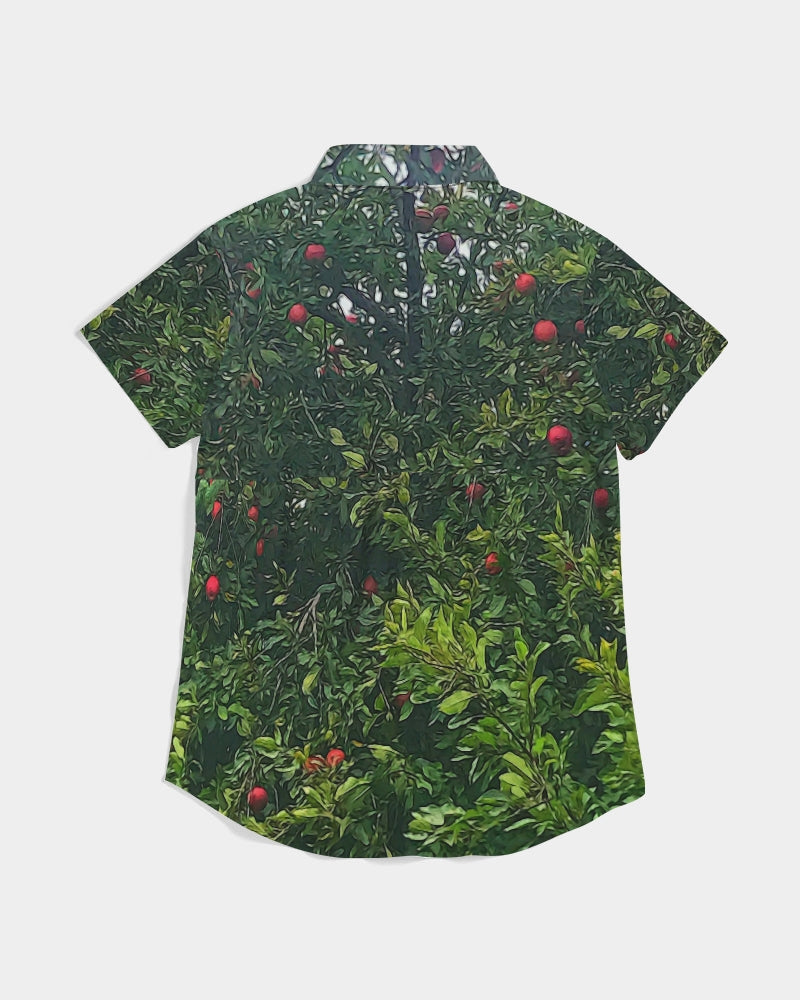 Apple Tree Close Up Women's Short Sleeve Button Up