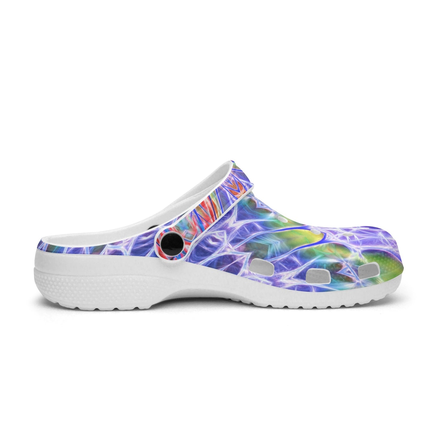 Blue Red Green Kaleidoscope 413. All Over Printed Clogs