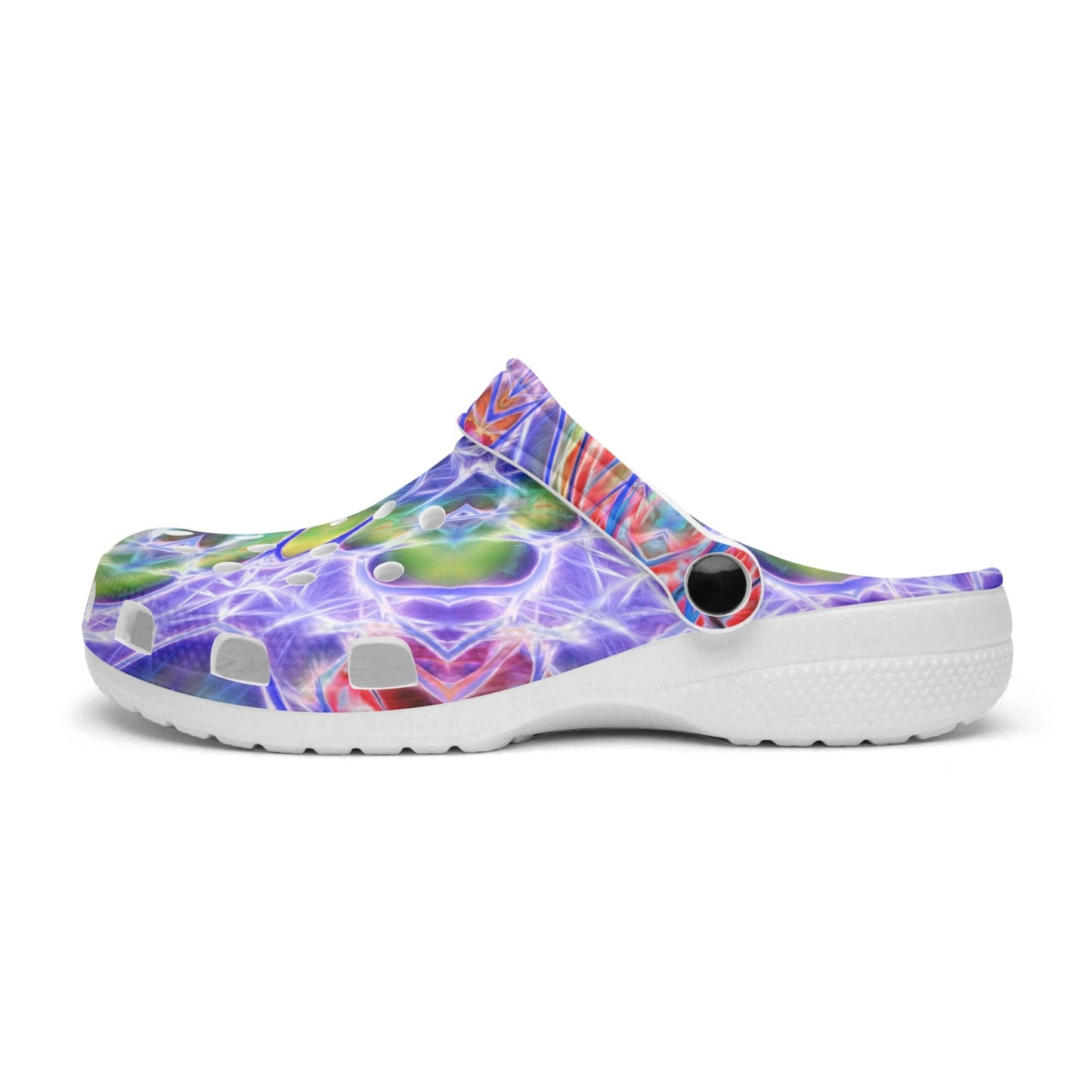 Blue Red Green Kaleidoscope 413. All Over Printed Clogs