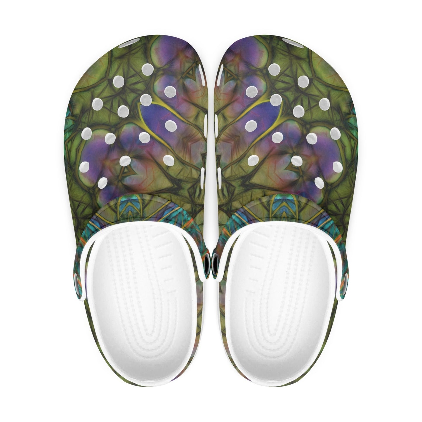 Green Kaleidoscope 413. All Over Printed Clogs