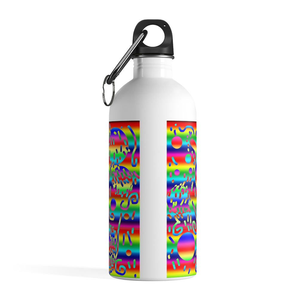 Rainbow Confetti Stainless Steel Water Bottle