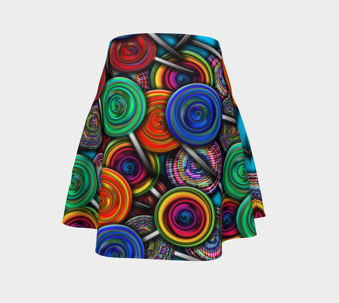 Colorful lollipops Flare Skirt