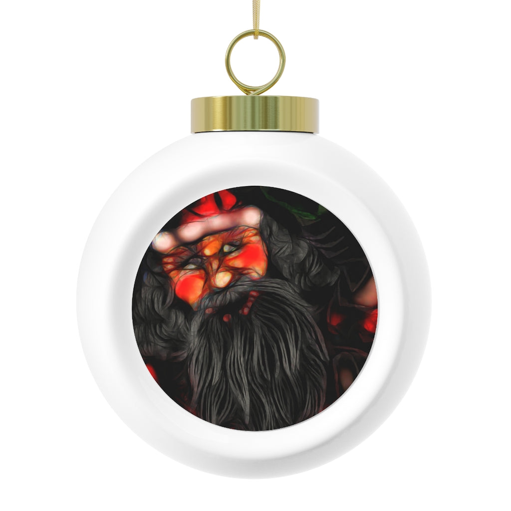 Santa Drawing Christmas Ball Ornament