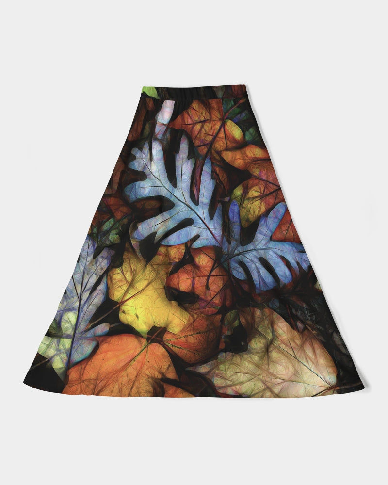 Mid October Leaves Women's A-Line Midi Skirt