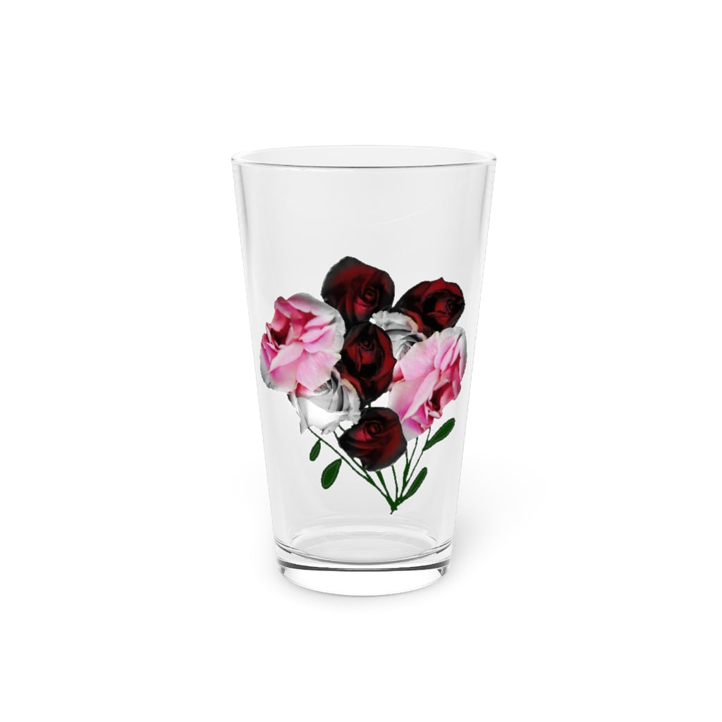 Pink and Red Roses Pint Glass, 16oz