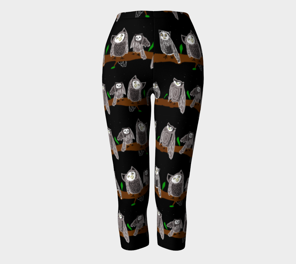 Cute Owls Pattern Capris