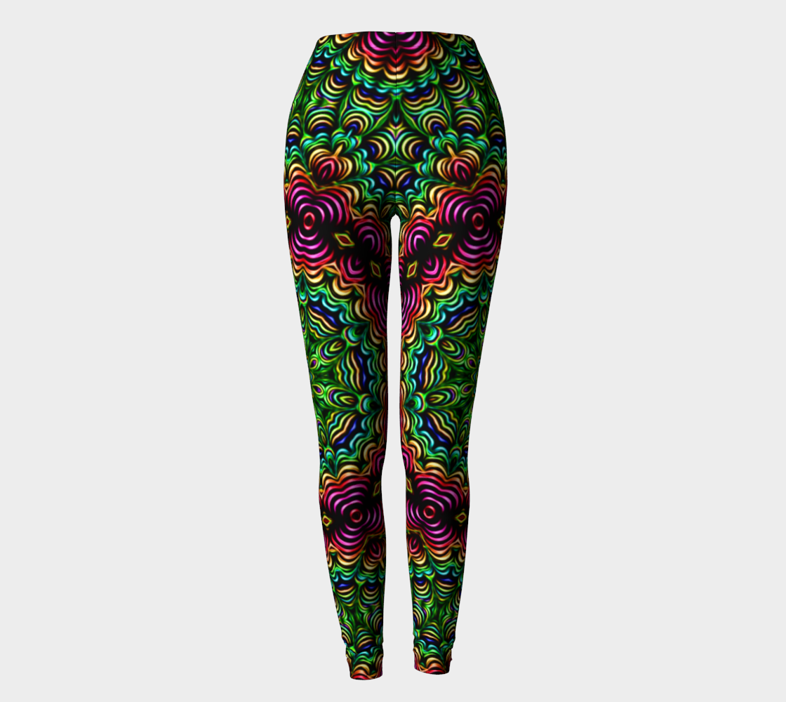 Curly Green Kaleidoscope Leggings