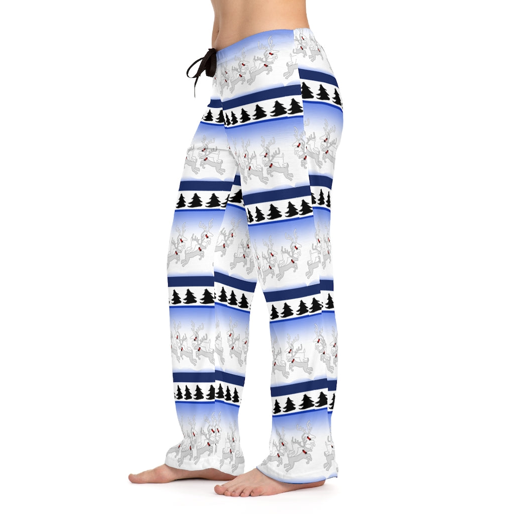 Reindeer Sweater Pattern Women's Pajama Pants (AOP)