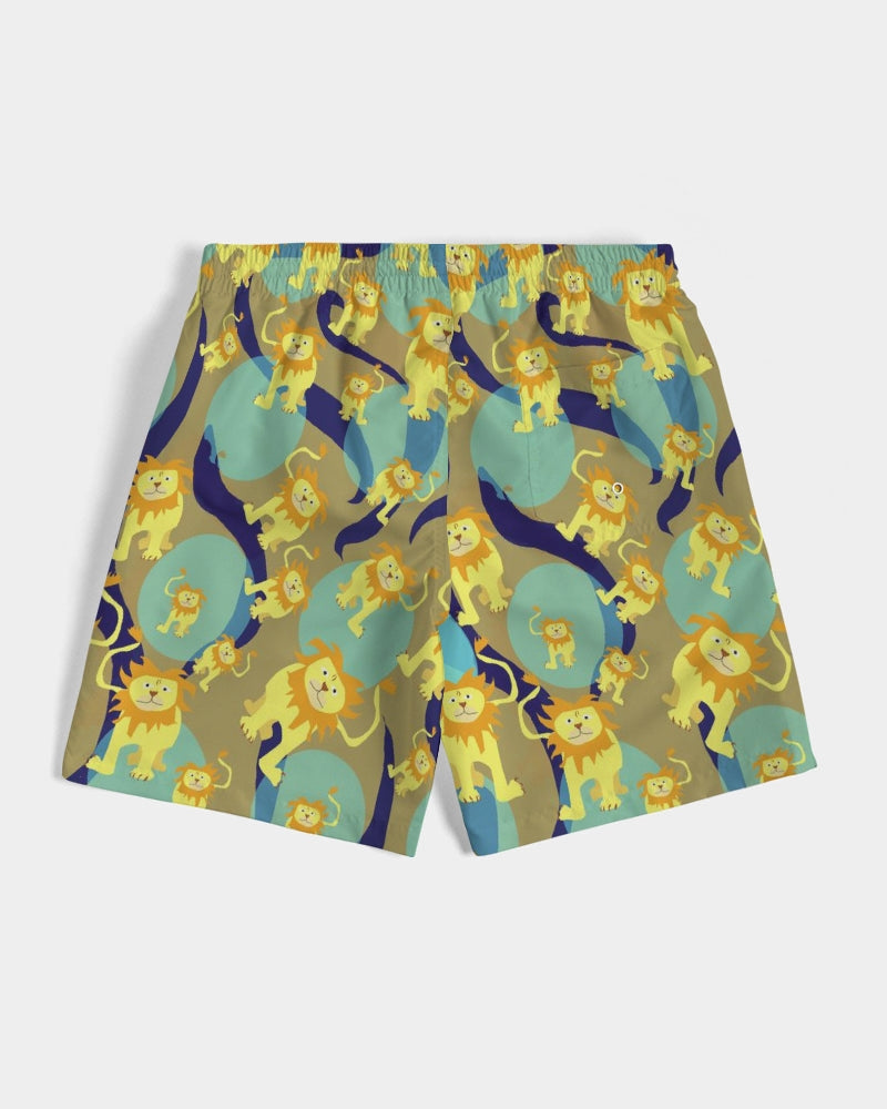 Lion Pattern Men's Swim Trunk