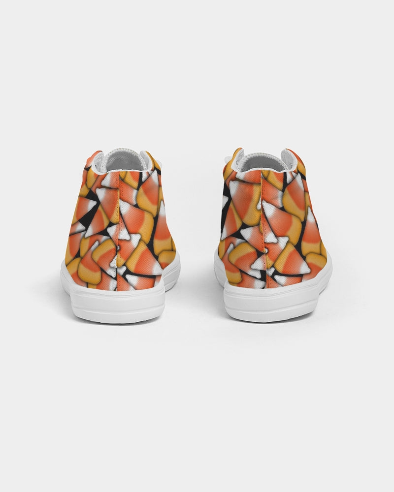 Candy Corn Pattern Kids Hightop Canvas Shoe