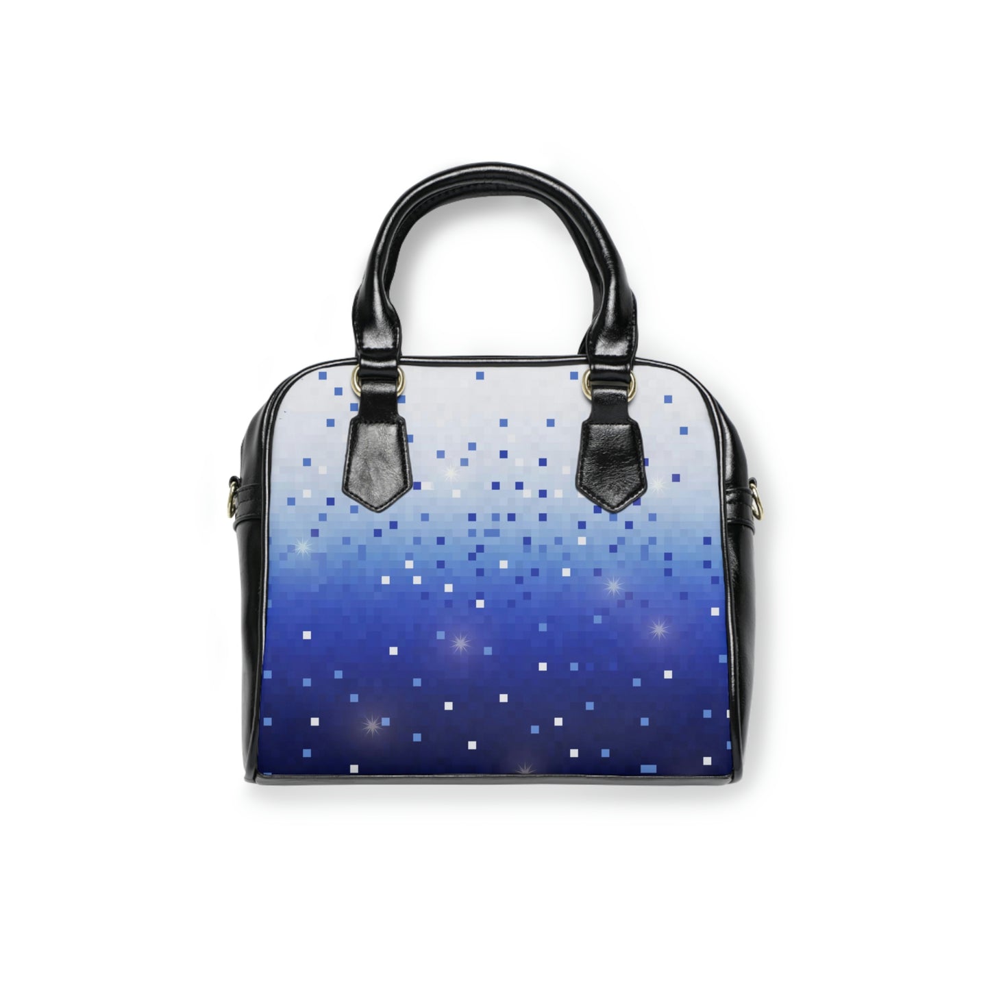 Blue Square Confetti Shoulder Handbag