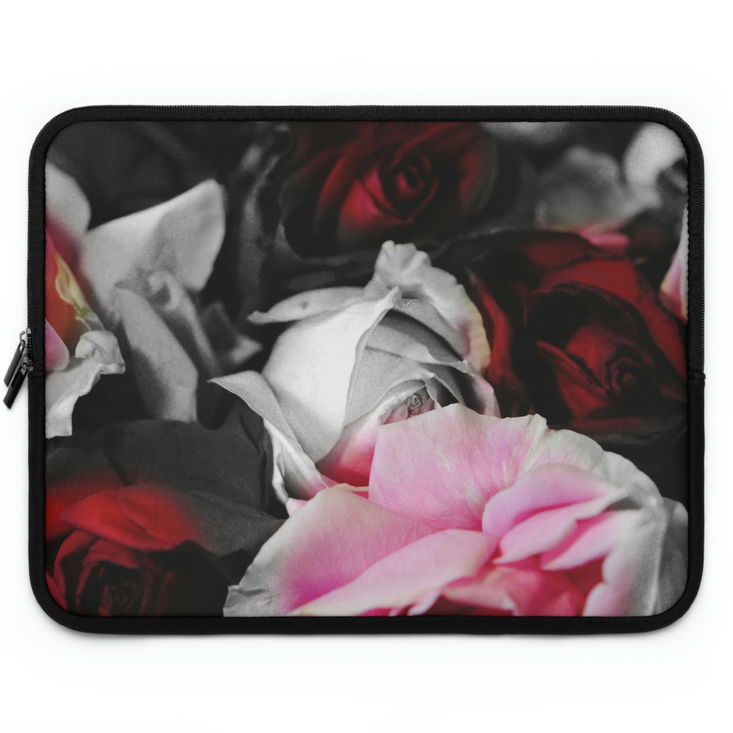 Black and White Roses Fade Laptop Sleeve