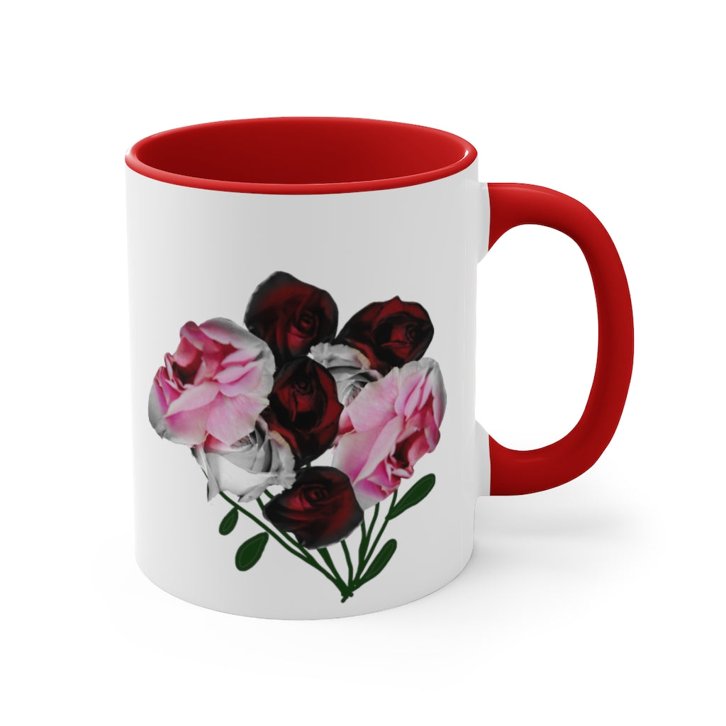 Pink and Red Roses Accent Mug