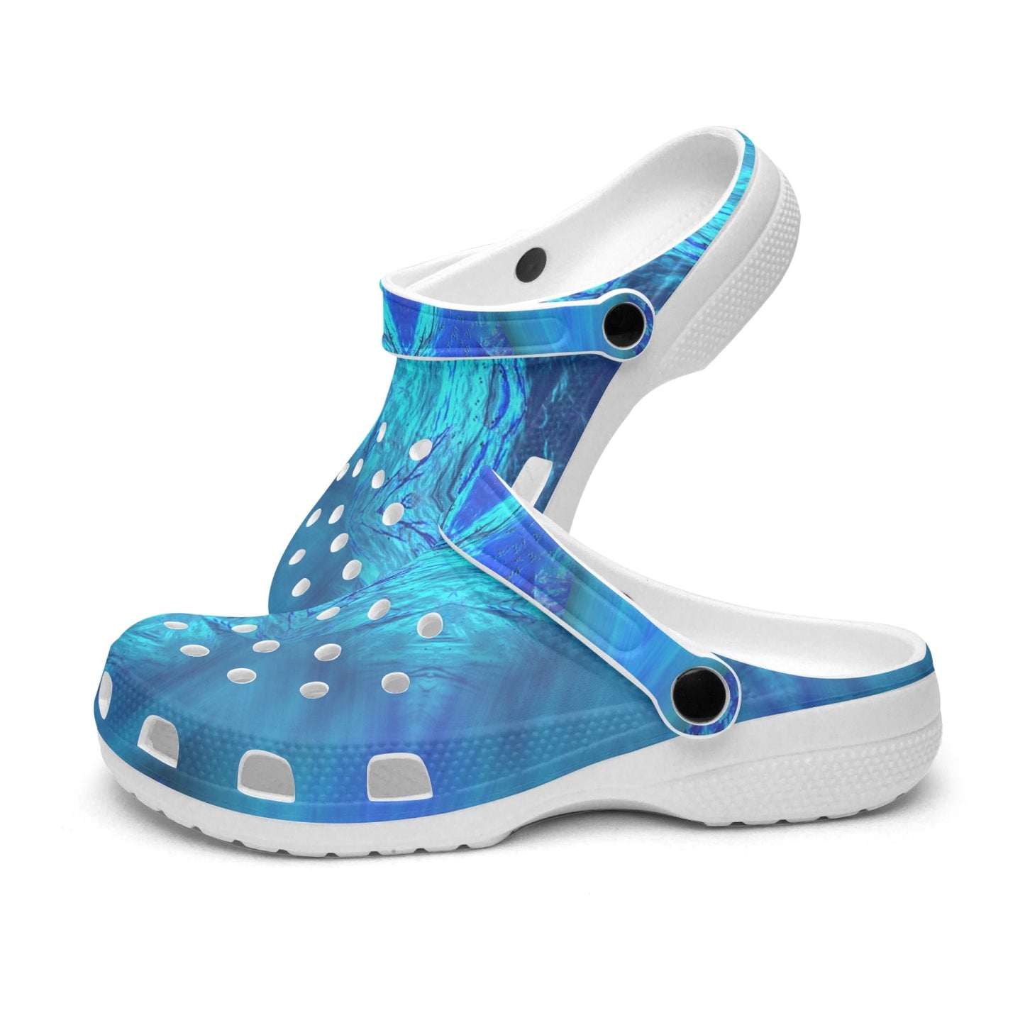 Blue Water Kaleidoscope 413. All Over Printed Clogs