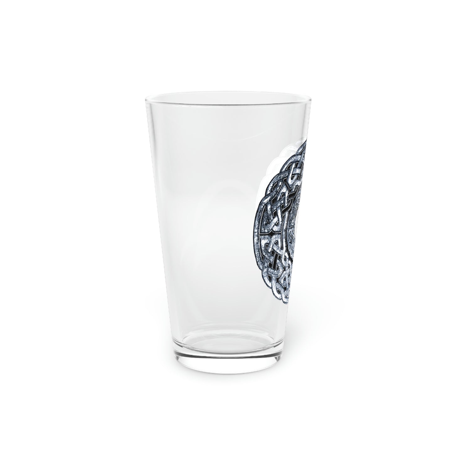 Silver Celtic Knot Circle Pint Glass, 16oz