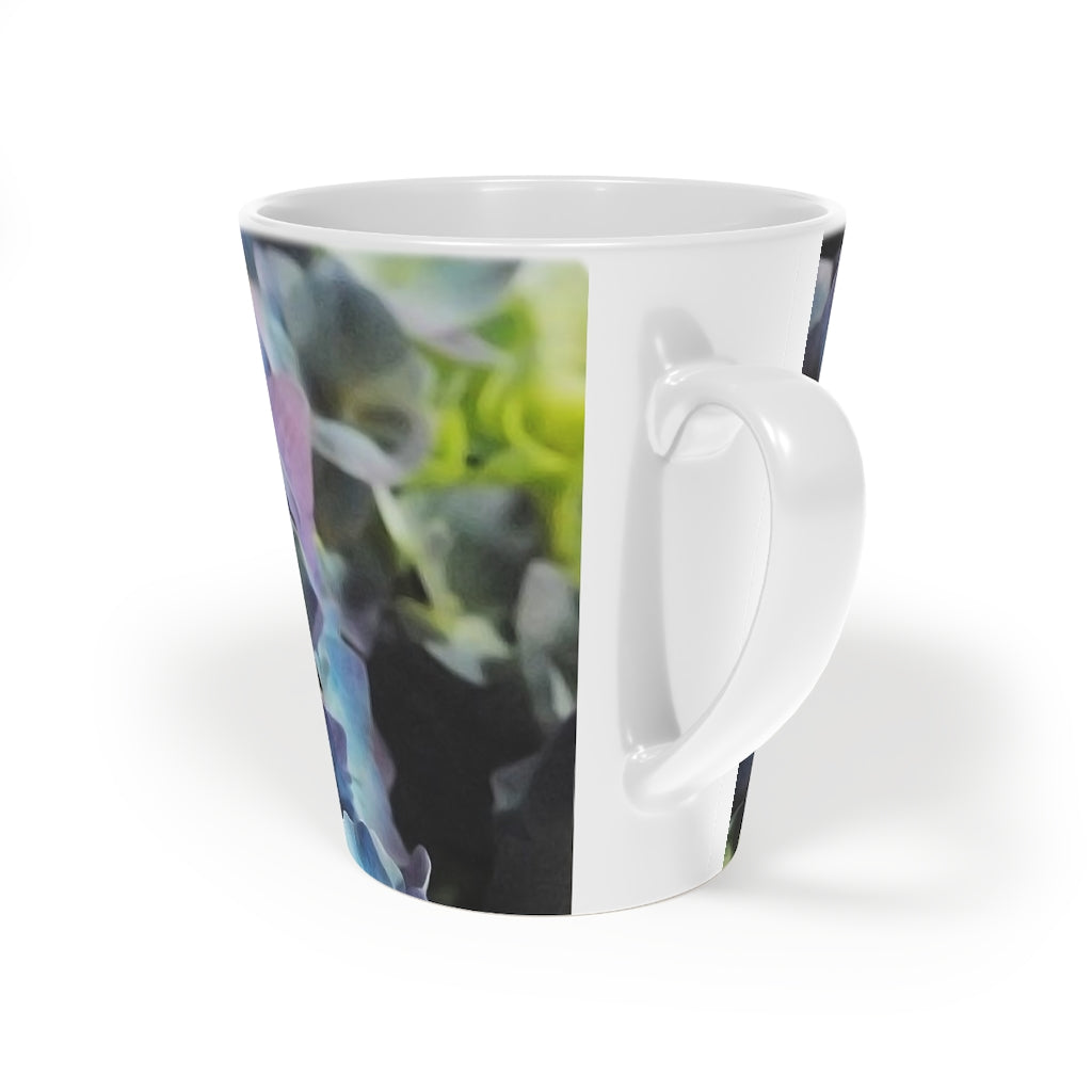 Blue and Purple Hydrangea Latte Mug, 12oz