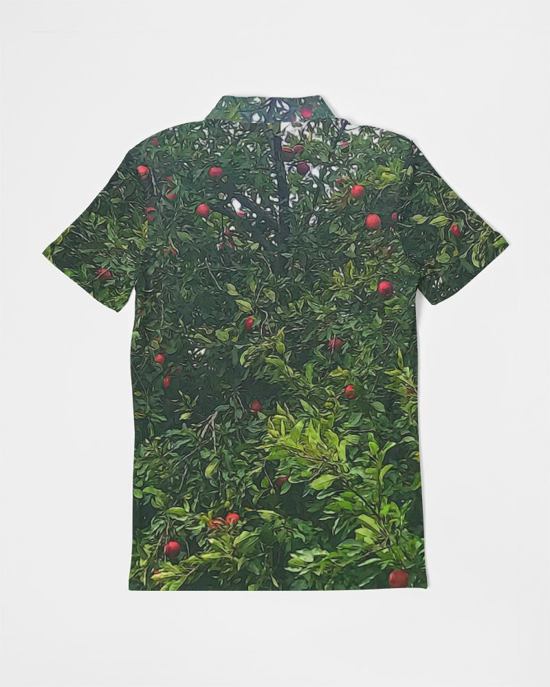 Apple Tree Close Up Men's Slim Fit Short Sleeve Polo