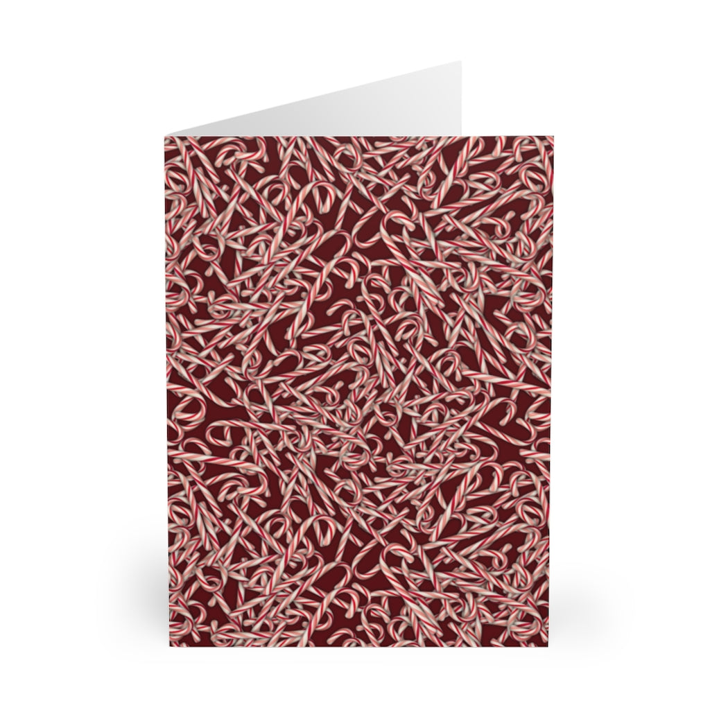 Candy Cane Pattern Greeting Cards (5 Pack)
