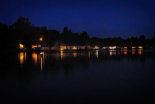 Campers Along A Lake Digital Image Download