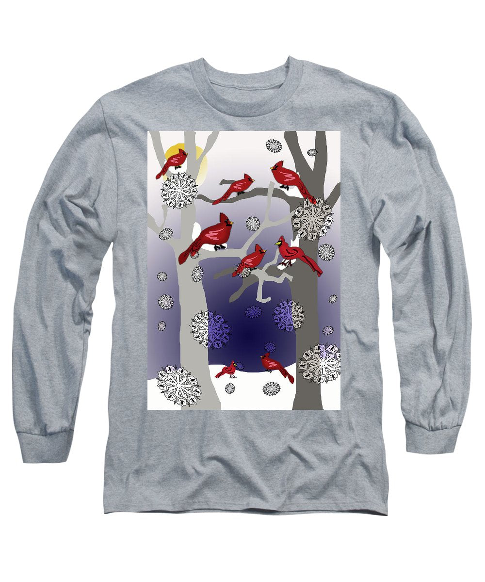 Cardinals In The Snow - Long Sleeve T-Shirt