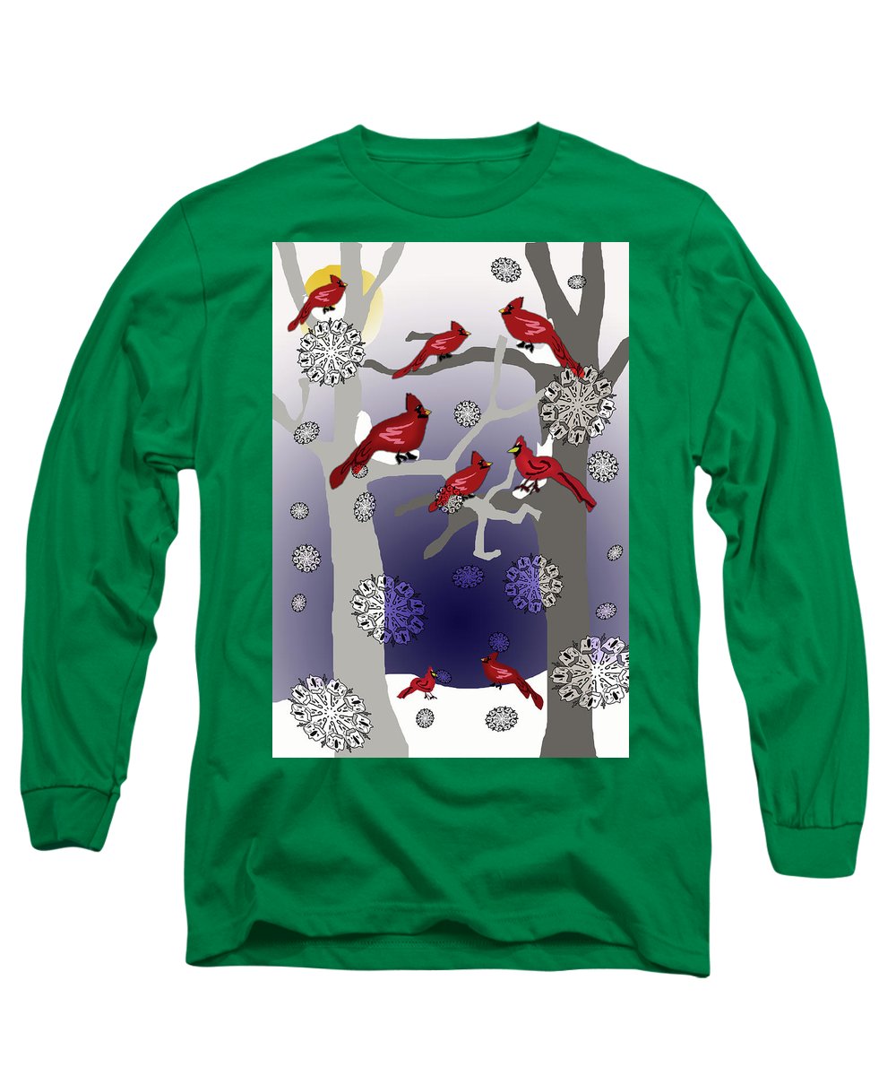 Cardinals In The Snow - Long Sleeve T-Shirt