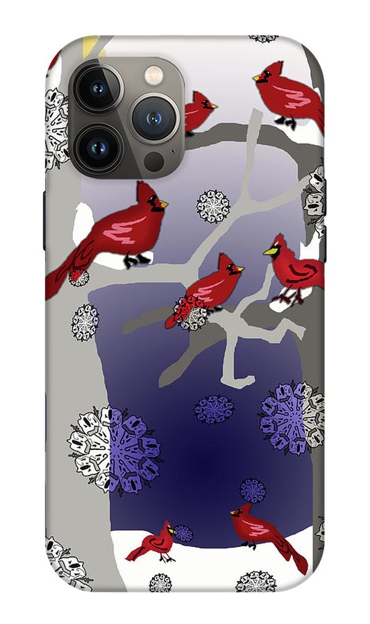 Cardinals In The Snow - Phone Case