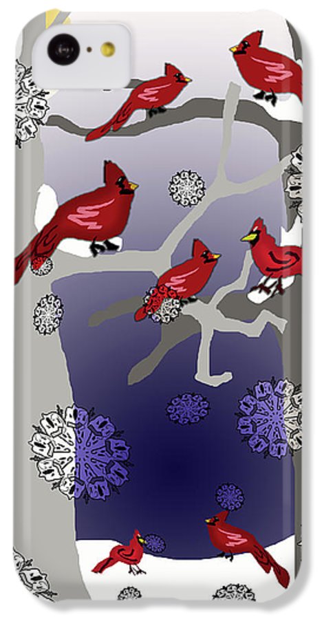 Cardinals In The Snow - Phone Case