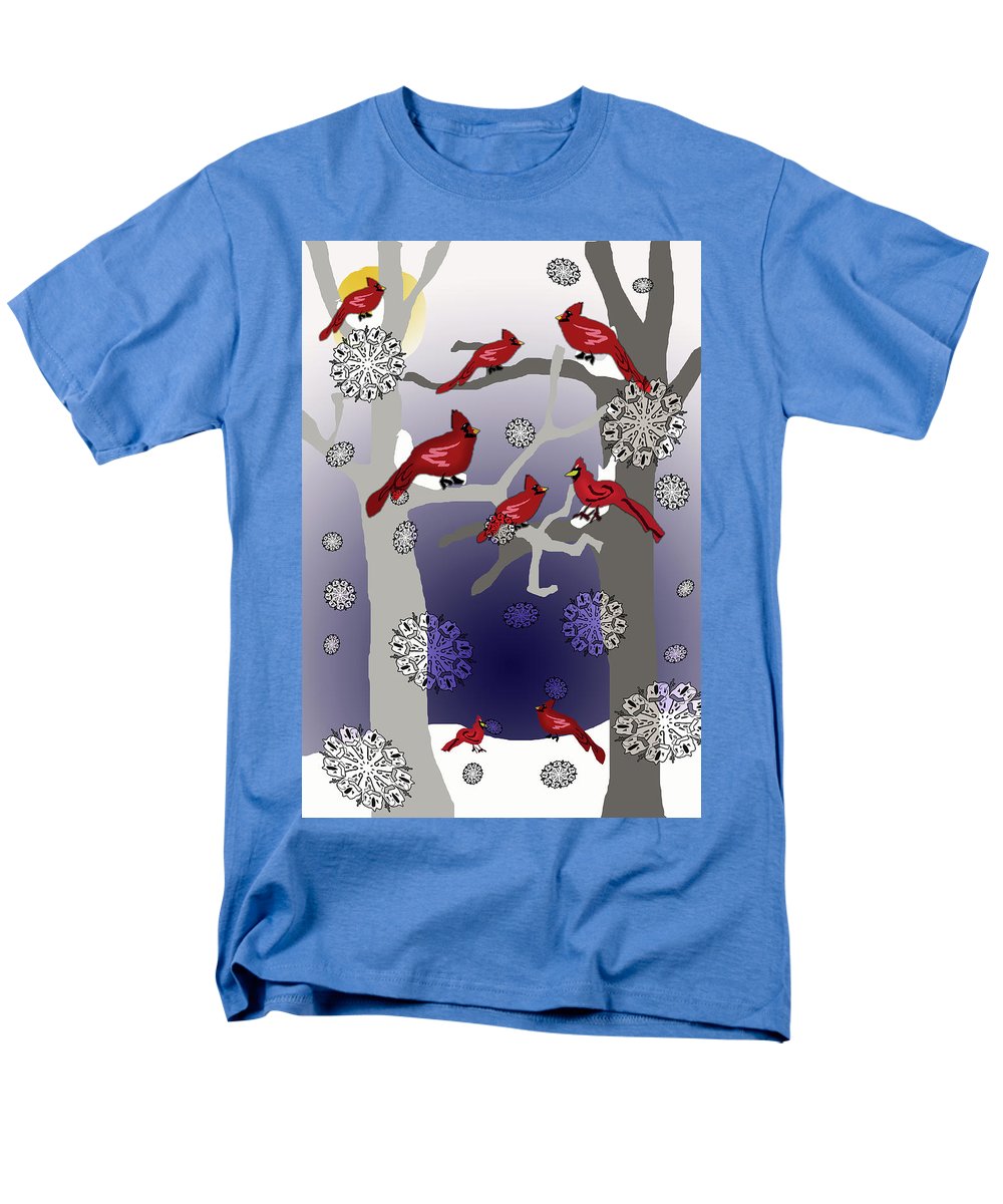 Cardinals In The Snow - Men's T-Shirt  (Regular Fit)