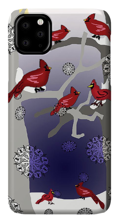 Cardinals In The Snow - Phone Case