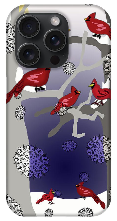 Cardinals In The Snow - Phone Case