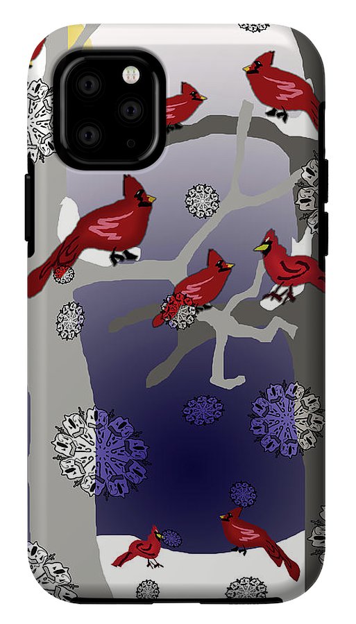 Cardinals In The Snow - Phone Case