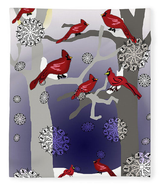 Cardinals In The Snow - Blanket