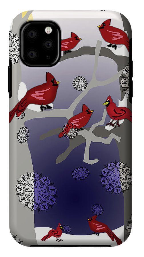 Cardinals In The Snow - Phone Case