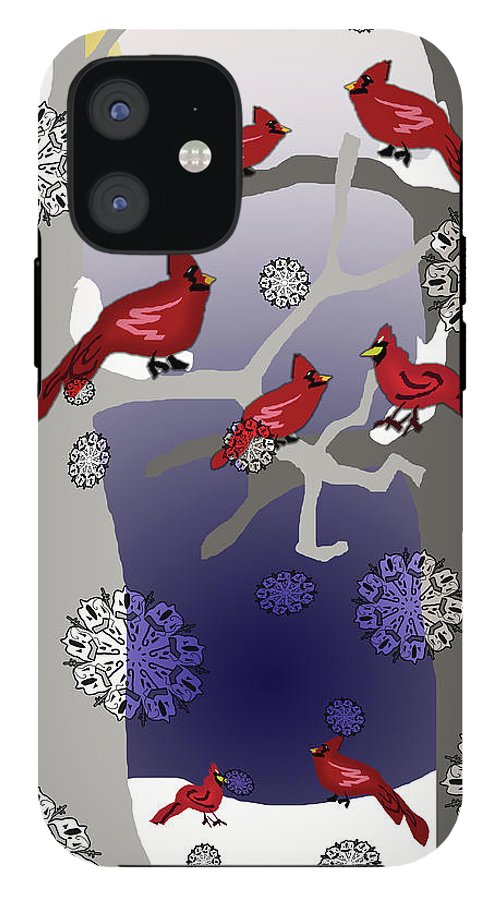 Cardinals In The Snow - Phone Case