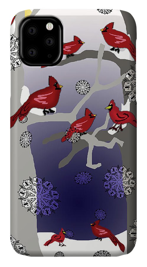 Cardinals In The Snow - Phone Case