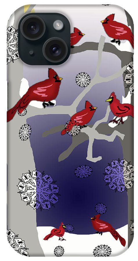 Cardinals In The Snow - Phone Case