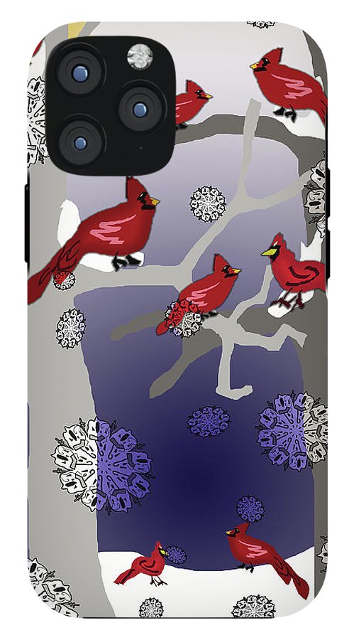 Cardinals In The Snow - Phone Case