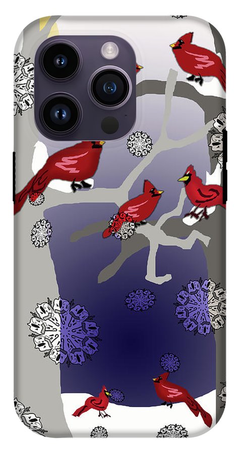 Cardinals In The Snow - Phone Case