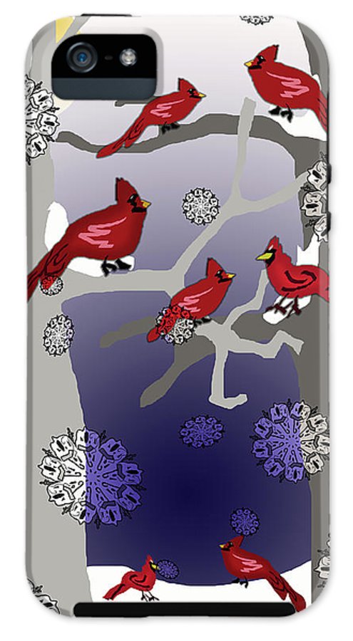 Cardinals In The Snow - Phone Case