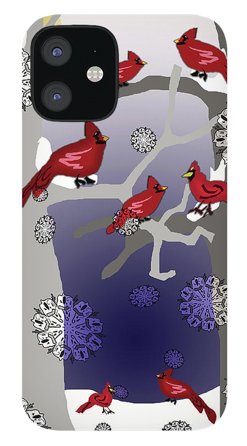 Cardinals In The Snow - Phone Case